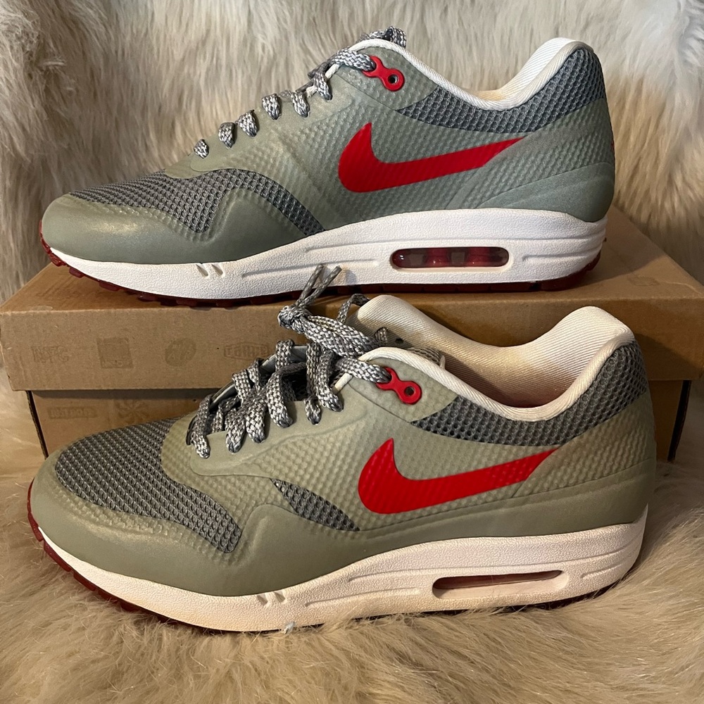 Nike Gray and Red Air Max Sneakers Vintage